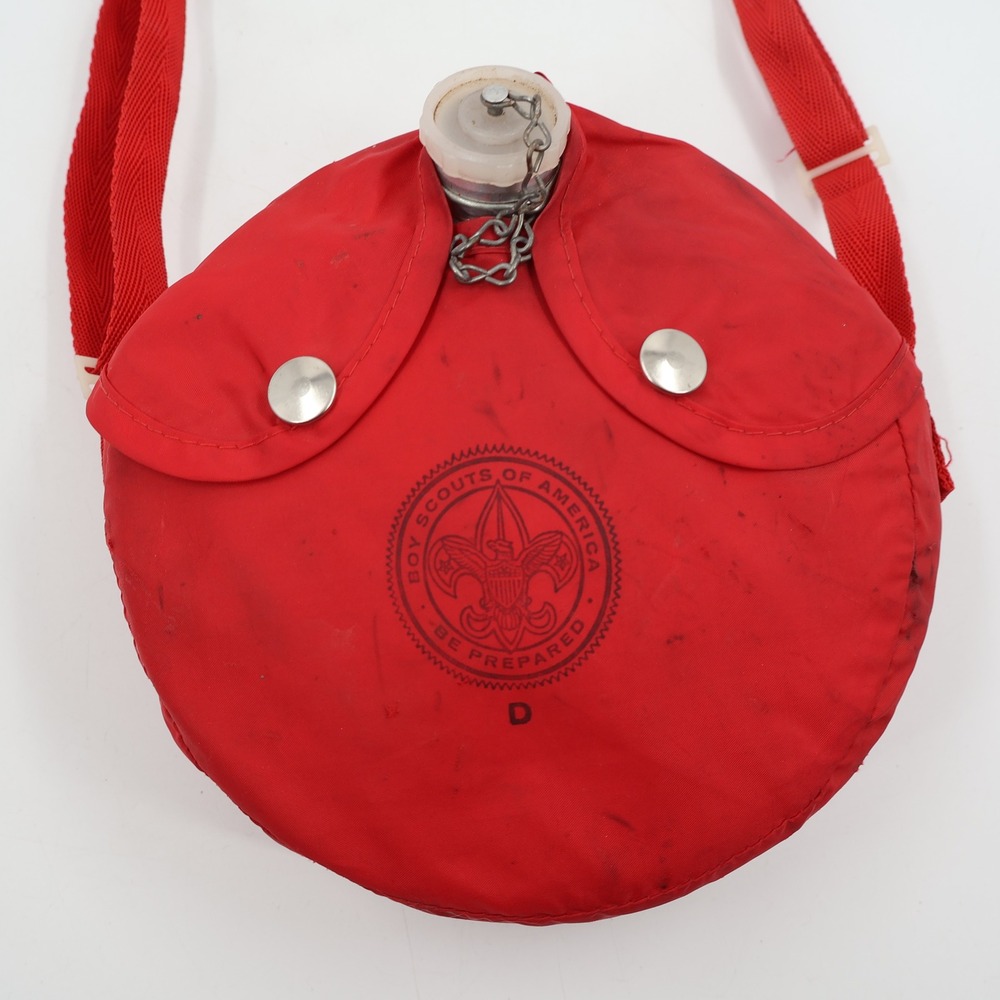 Boy Scouts of America Canteen Unisex OS Red Regal H6M Aluminum Vintage BSA Logo